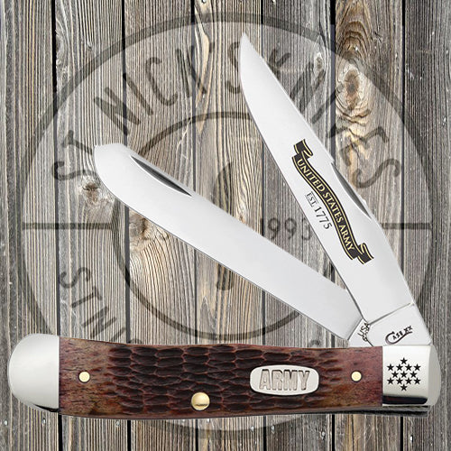 Case - Trapper - U.S. Army - Rogers Jig - Burnt Walnut Bone - 15025