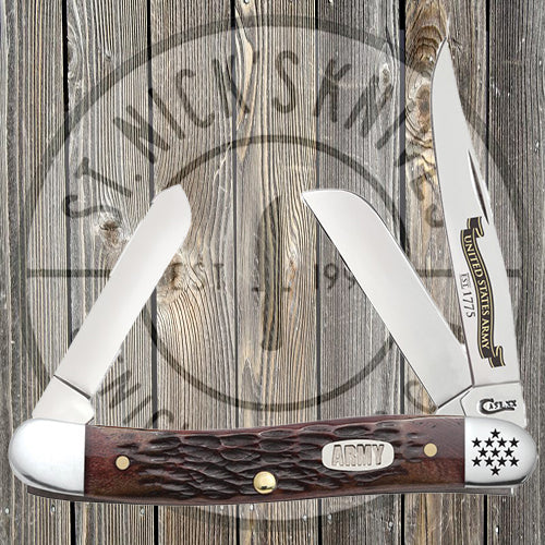Case - Med Stockman - U.S. Army - Rogers Jig - Burnt Walnut Bone - 15026