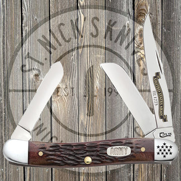 Case - Med Stockman - U.S. Army - Rogers Jig - Burnt Walnut Bone - 15026