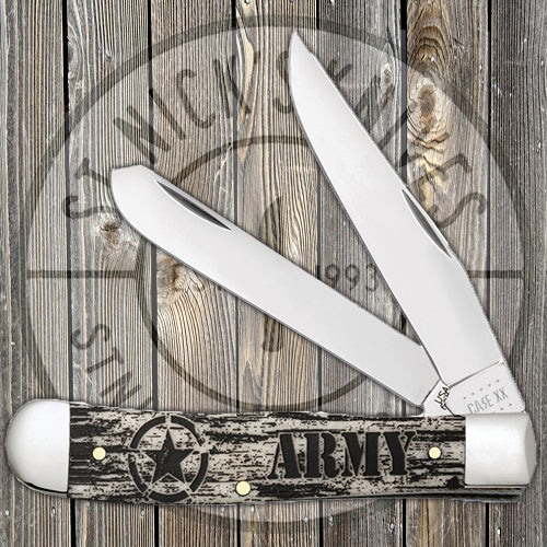 Case Trapper - Embellished Natural Smooth Bone - U.S. Army - 15032