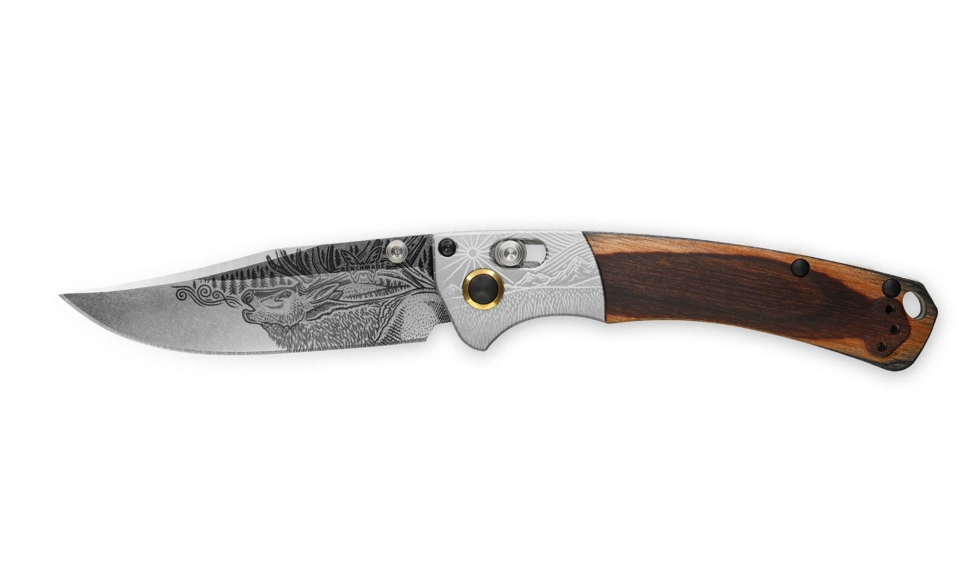 Benchmade Mini Crooked River - Limited Edition Artist Series - Bull Elk - 15085-2201