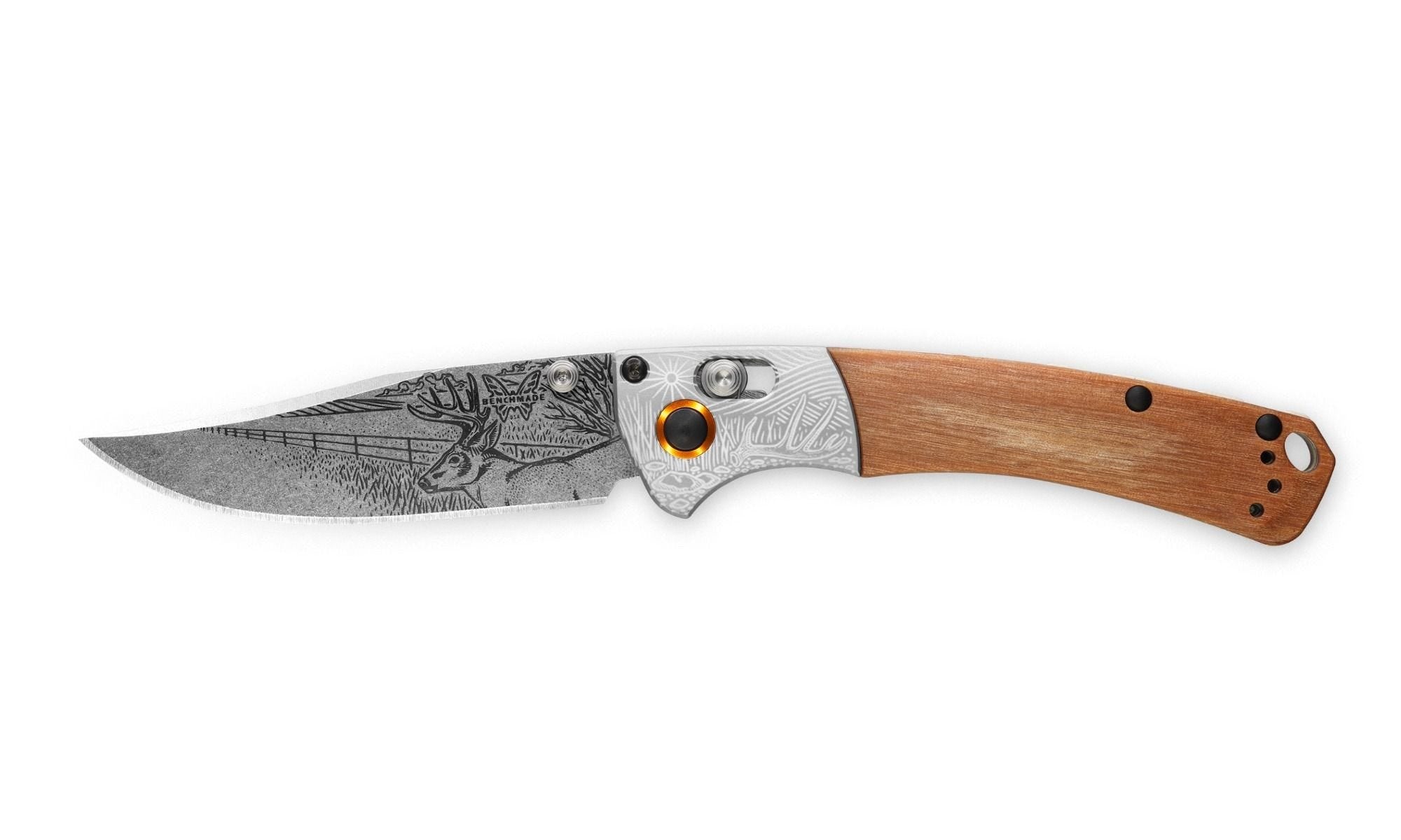 Benchmade Mini Crooked River - Limited Edition Artist Series - Whitetail Deer - 15085-2202