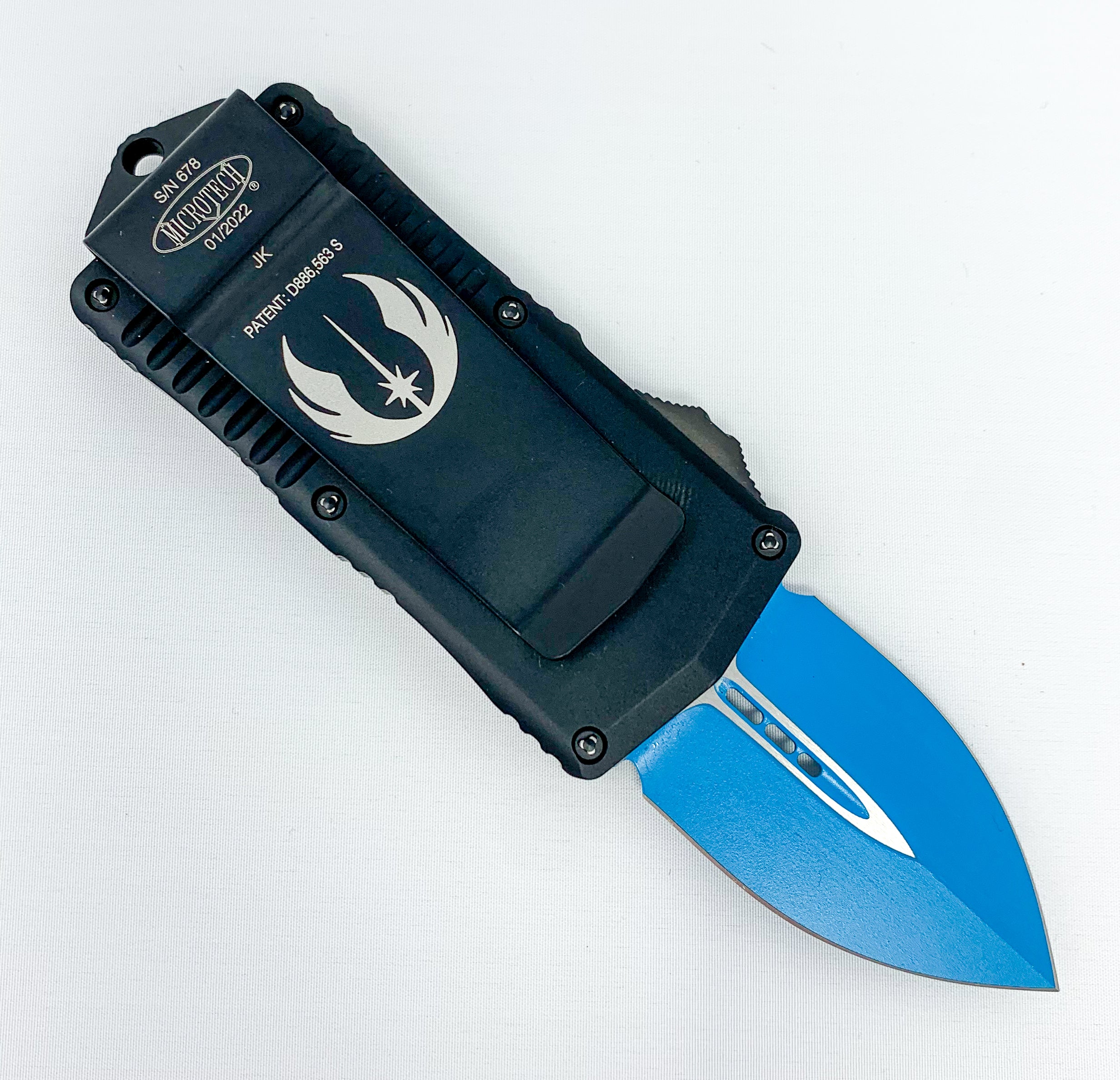 Microtech Exocet - Jedi Knight -  OTF - D/E Blade - Black Chassis - 157-1JK - 0