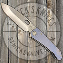 Medford - 187DP - D2 - Tumbled Drop Point Blade - Blue Ano Handles - Std. Hardware and Clip-1
