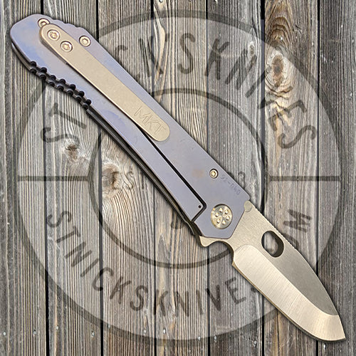 Medford - 187DP - D2 - Tumbled Drop Point Blade - Blue Ano Handles - Std. Hardware and Clip