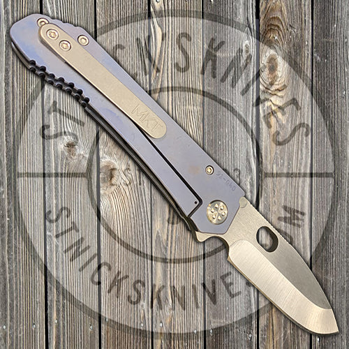 Medford - 187DP - D2 - Tumbled Drop Point Blade - Blue Ano Handles - Std. Hardware and Clip - 0
