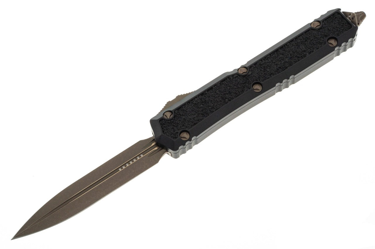 Microtech Makora - Double Edge - Bronze Hardware - Apocalyptic Finish - Black Chassis - 206-13APS