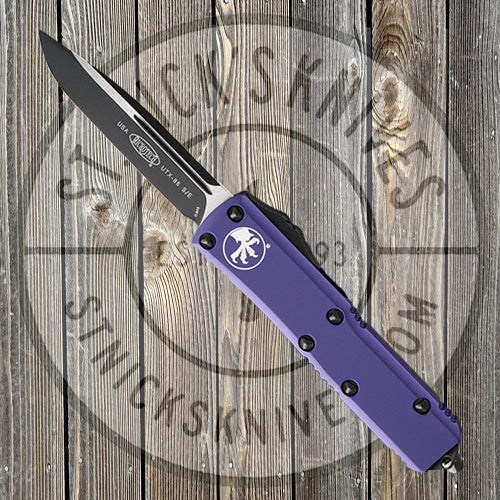 Microtech - UTX-85 - Single Edge - Black Hardware - Standard Edge - Purple Chassis - 231-1PU