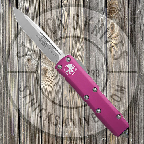 Microtech - UTX-85 - Single Edge - Satin Hardware - Standard Edge - Violet Chassis - 231-4VI