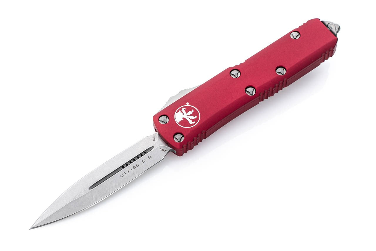 Microtech UTX-85 - D/E Blade - Red Chassis - 232-10RD
