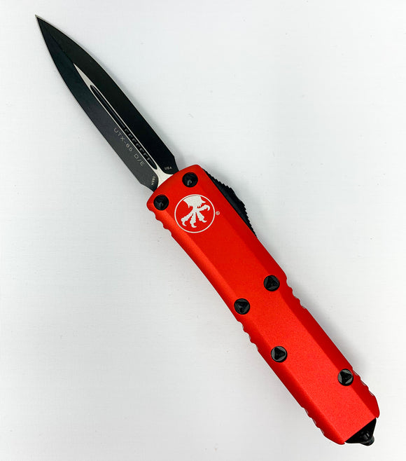 Microtech UTX-85 - D/E Black Blade - Red Chassis - 232-1RD