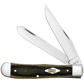 Case Trapper - Black Green Natural Canvas Micarta - 23470