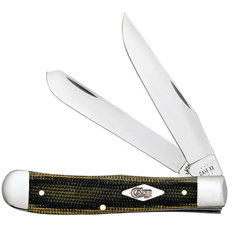 Case Trapper - Black Green Natural Canvas Micarta - 23470