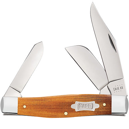 Case Large Stockman - Natural Canvas Micarta - 23693
