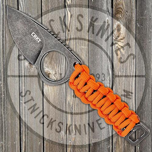 CRKT Schwarz Tailbone - Fixed Blade Knife - Orange Cord-Wrapped - 2415