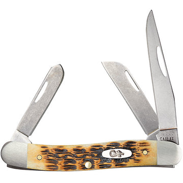 Case Medium Stockman - Burnt Amber Bone Crandall Jig- CPM-S35VN - 27061