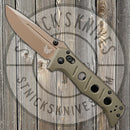 Benchmade Mini Adamas - CPM-Cruwear -  Plain FDE Blade - 273FE-2-1