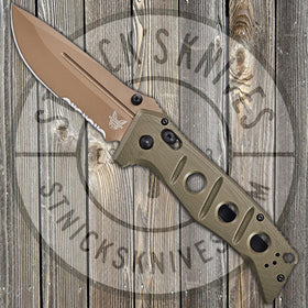 Benchmade - Adamas - Folding Knife - CPM-Cruwear - FDE Serrated Blade - 275SFE-2 - SNK/WTO - Home Office