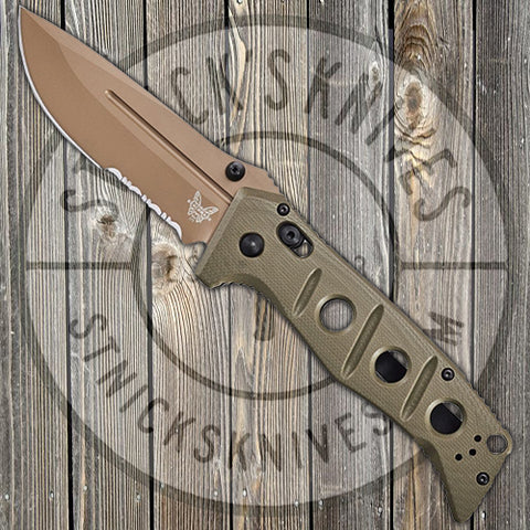 Benchmade - Adamas - Folding Knife - CPM-Cruwear - FDE Serrated Blade - 275SFE-2