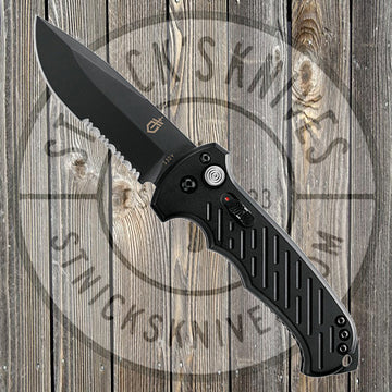 Gerber - 06 Automatic - G10 - Drop Point - Serrated - Black - 30-000377N