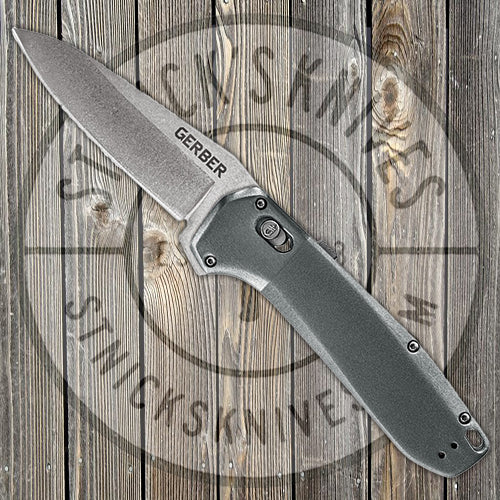 Gerber Highbrow - Assisted Flipper Knife - Silver Aluminum Handle - 30-001637