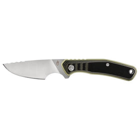 Gerber Downwind Caper - Fixed Blade - Black/Green G10 Handle - Waxed Canvas Sheath - 30-001821