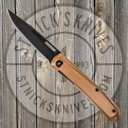 Gerber Affinity - Gentleman's Folding Knife - D2 Steel - Black Drop Point Plain Blade - Copper and Black Stainless Handle - 30-001866
