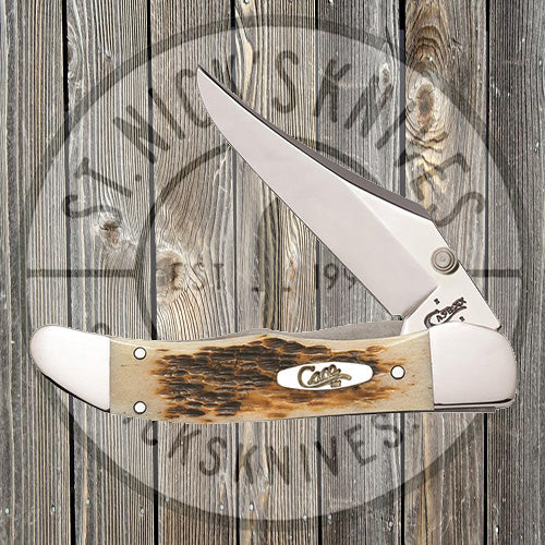 Case - Amber - Mid Folding Hunter - Spring Assisted - 03015