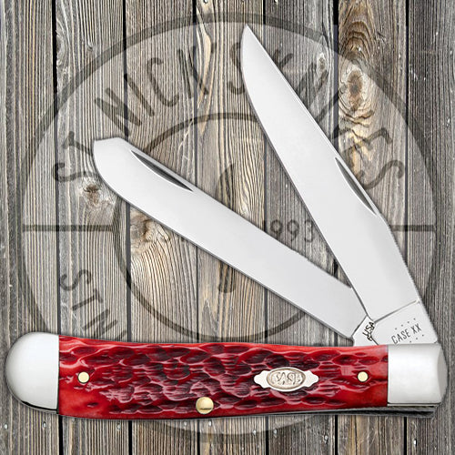 Case Trapper - Dark Red Bone - Peach Seed Jig - Carbon Steel - 31950