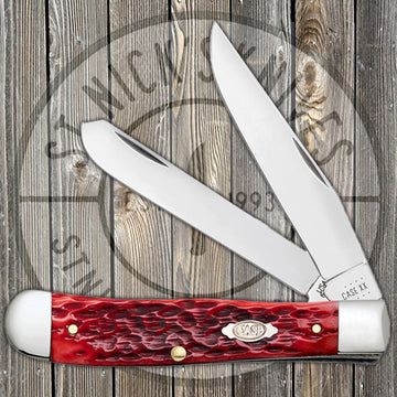 Case Trapper - Dark Red Bone - Peach Seed Jig - Carbon Steel - 31950
