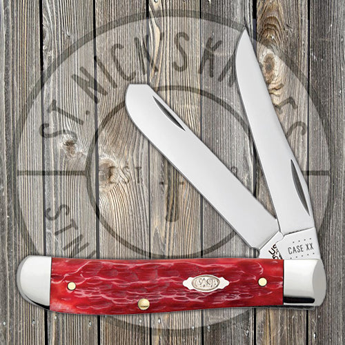 Case Mini Trapper - Dark Red Bone - Peach Seed Jig - Carbon Steel - 31952