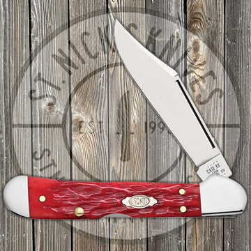 Case Mini CopperLock - Dark Red Bone - Peach Seed Jig - Carbon Steel - 31954
