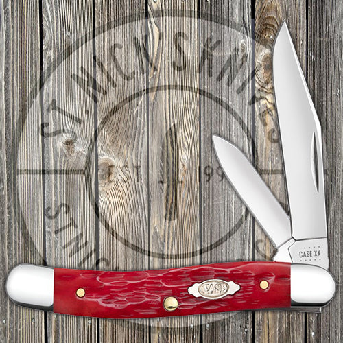 Case Medium Jack - Dark Red Bone - Peach Seed Jig - Carbon Steel - 31955