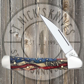 Case - Vintage Flag Knife - Natural Bone Color Wash - CopperLock - 36033