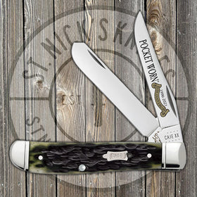 Case Mini Trapper - Pocket Worn - 25th Anniversary Olive Green Bone - 38194 - SNK/WTO - Home Office