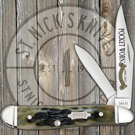 Case Peanut - Pocket Worn - 25th Anniversary Olive Green Bone - 38196