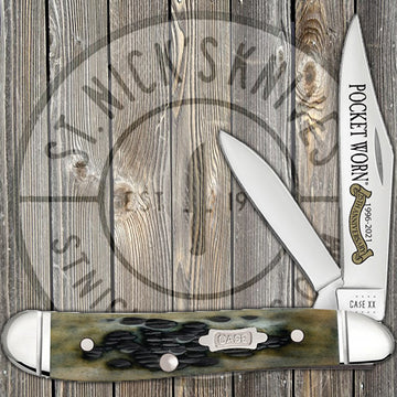 Case Peanut - Pocket Worn - 25th Anniversary Olive Green Bone - 38196