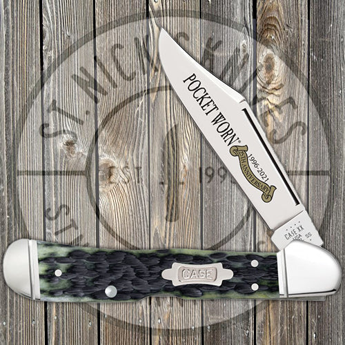 Case Copperlock - Pocket Worn 25th Anniversary Olive Green Jig Bone - 38198