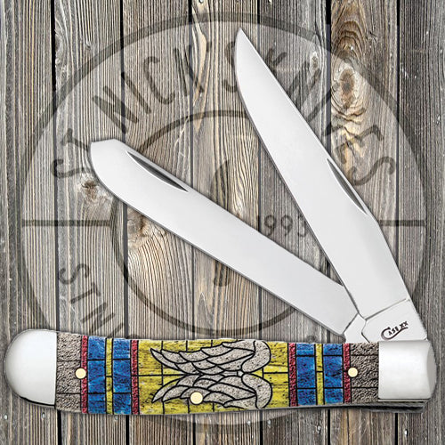 Case Trapper - Natural Bone - Stained Glass Color Wash "Wings" - 38714