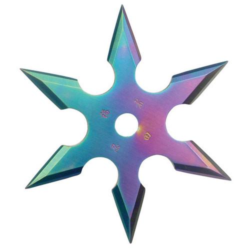 3 inch Throwing Star - 6 Point - Rainbow - 90-16C16719