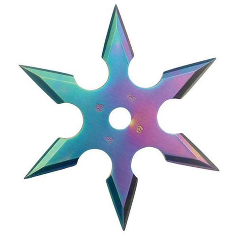 3 inch Throwing Star - 6 Point - Rainbow - 90-16C16719