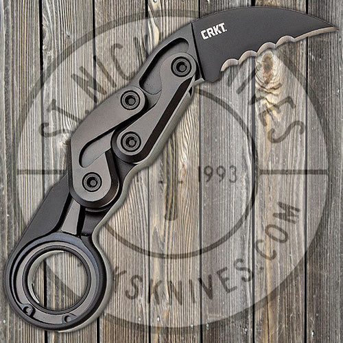 CRKT Provoke - Kinematic Folding Karambit - Veff Serrations - D2 Steel - Black Aluminum Handle - 4040V
