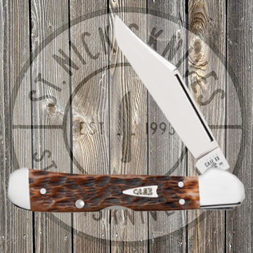 Case Mini Copperlock - Peach Seed Jigged Brown Bone - 42655