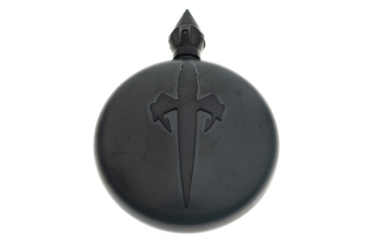 Marfione Custom Blood & Iron Round Flask - Spike Cap w/ Tritium Insert - DLC Stonewash Finish Titanium - 428-MCK