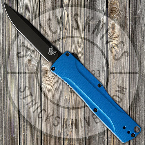 Benchmade - Om - D/A OTF - Automatic - Blue Handle - DLC CPM-S30V - 4850BK-1