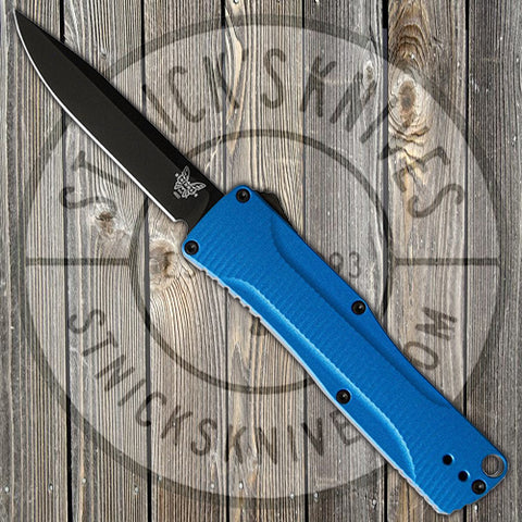 Benchmade - Om - D/A OTF - Automatic - Blue Handle - DLC CPM-S30V - 4850BK-1