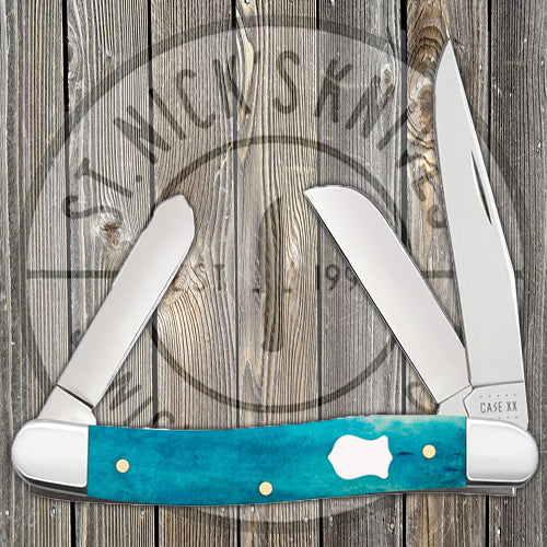 Case Medium Stockman - Smooth Caribbean Blue Bone - 50663