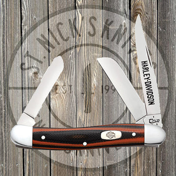 Case - Harley Davidson - Orange & Black G10 - Medium Stockman - 52170