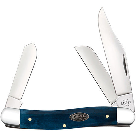 Case Medium Stockman - Mediterranean Blue Smooth Bone - 52805
