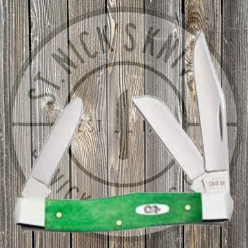 Case - Medium Stockman Knife - Smooth Brilliant Green Bone -  52821